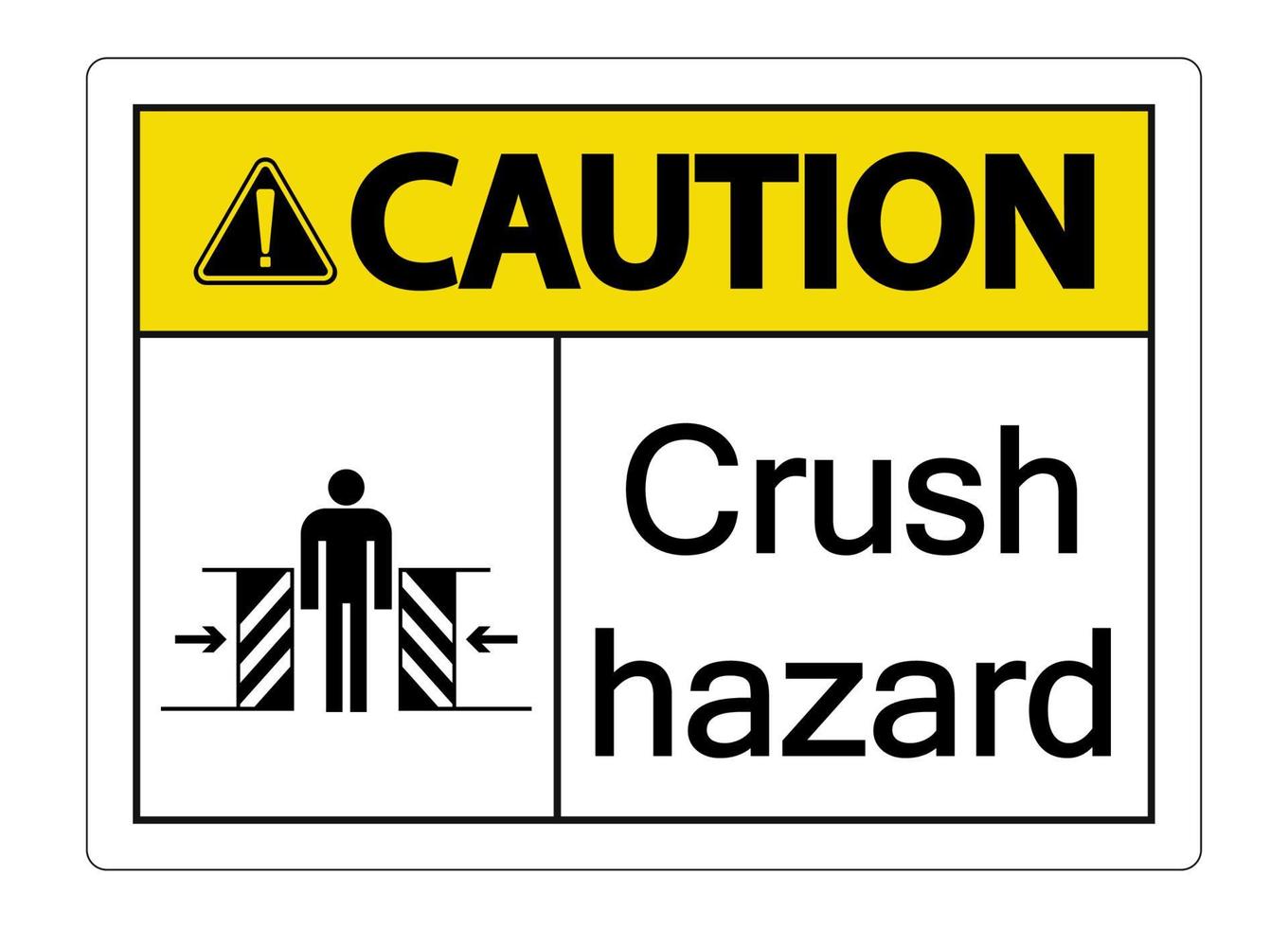 symbol caution crush hazard sign on white background vector