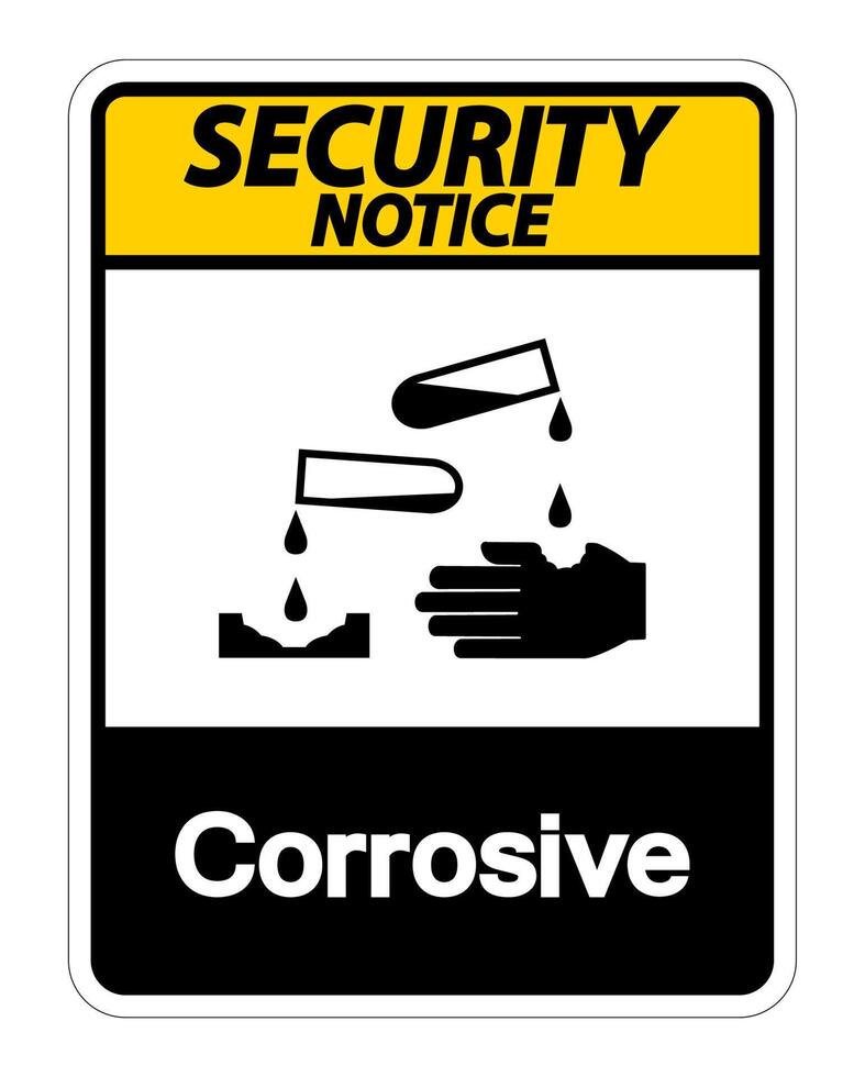 Security notice Corrosive Symbol Sign on white background vector