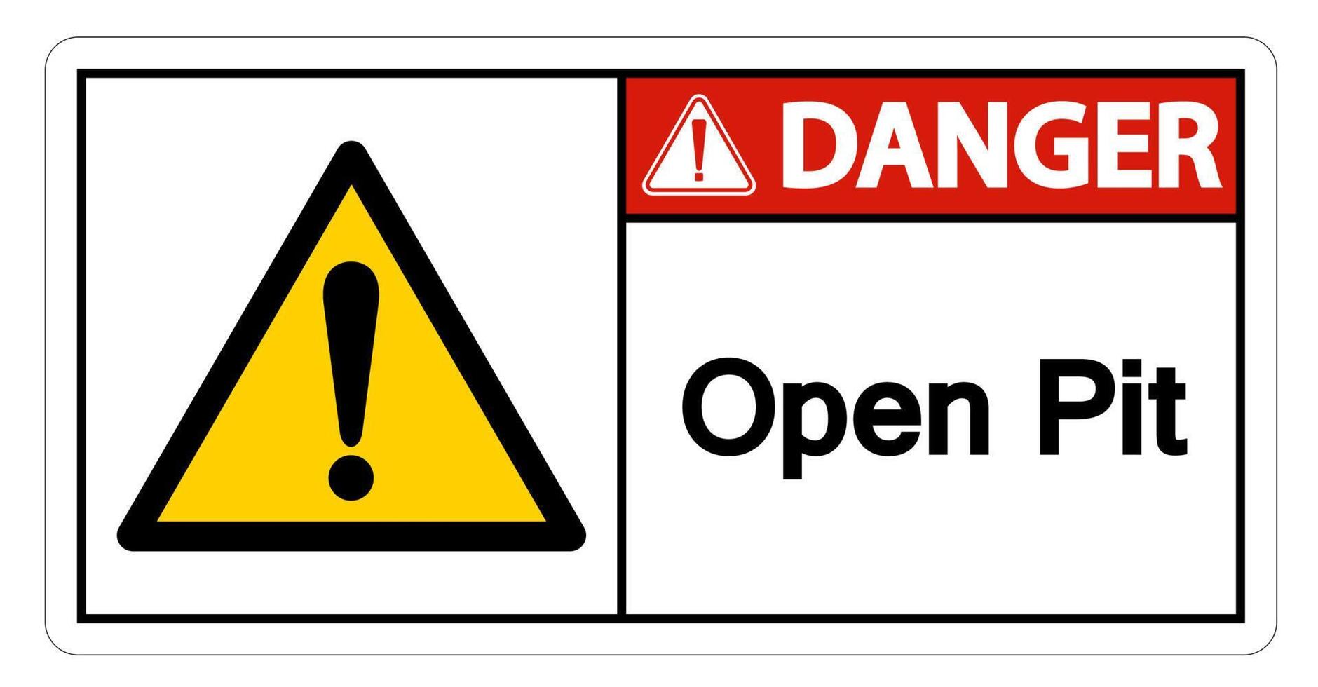 Danger Open Pit Symbol Sign on white background vector