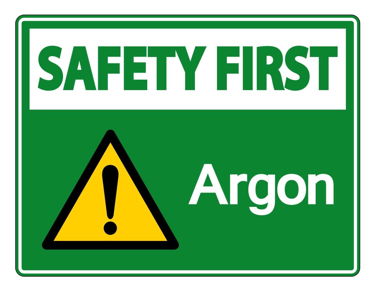 Safety first Argon Symbol Sign On White Background vector