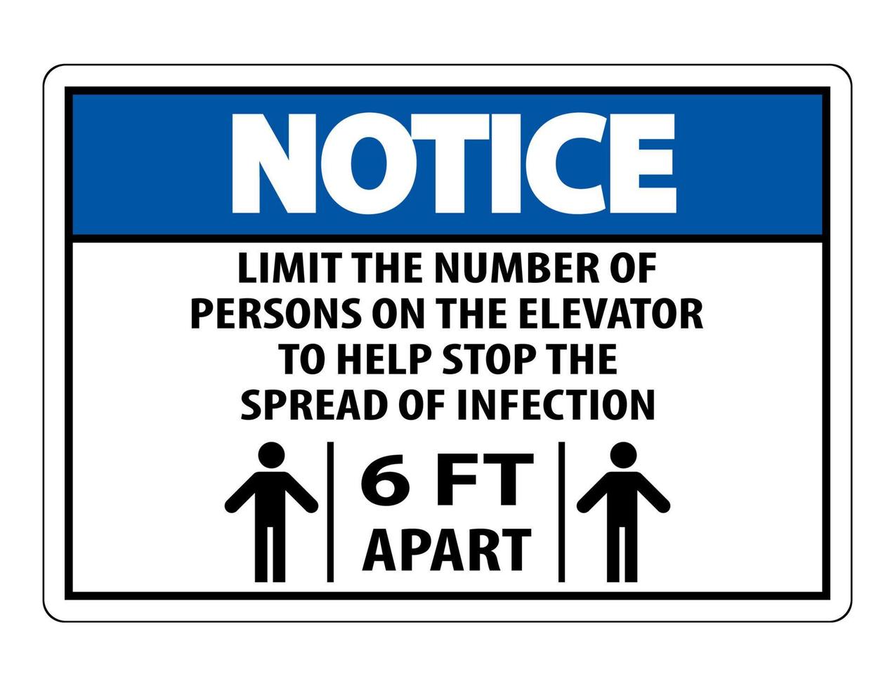 Notice Elevator Physical Distancing Sign Isolate On White Background,Vector Illustration EPS.10 vector