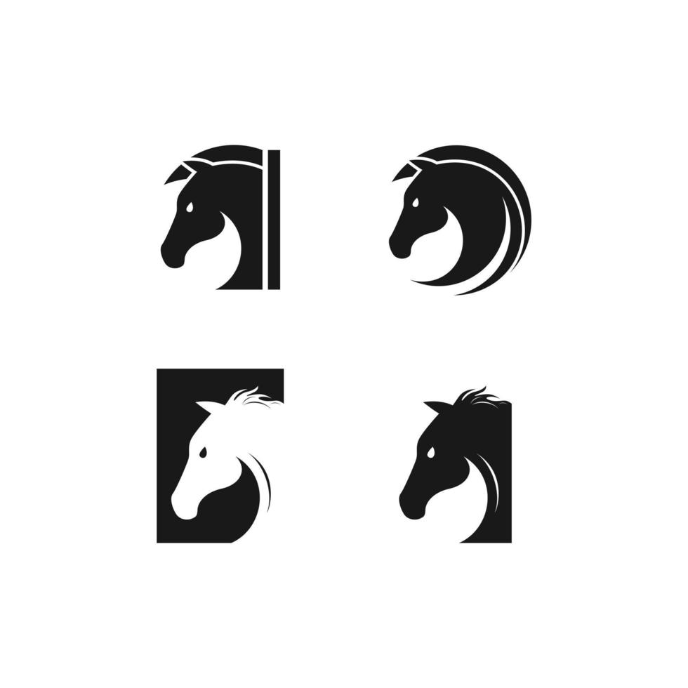 horse set logo design vector