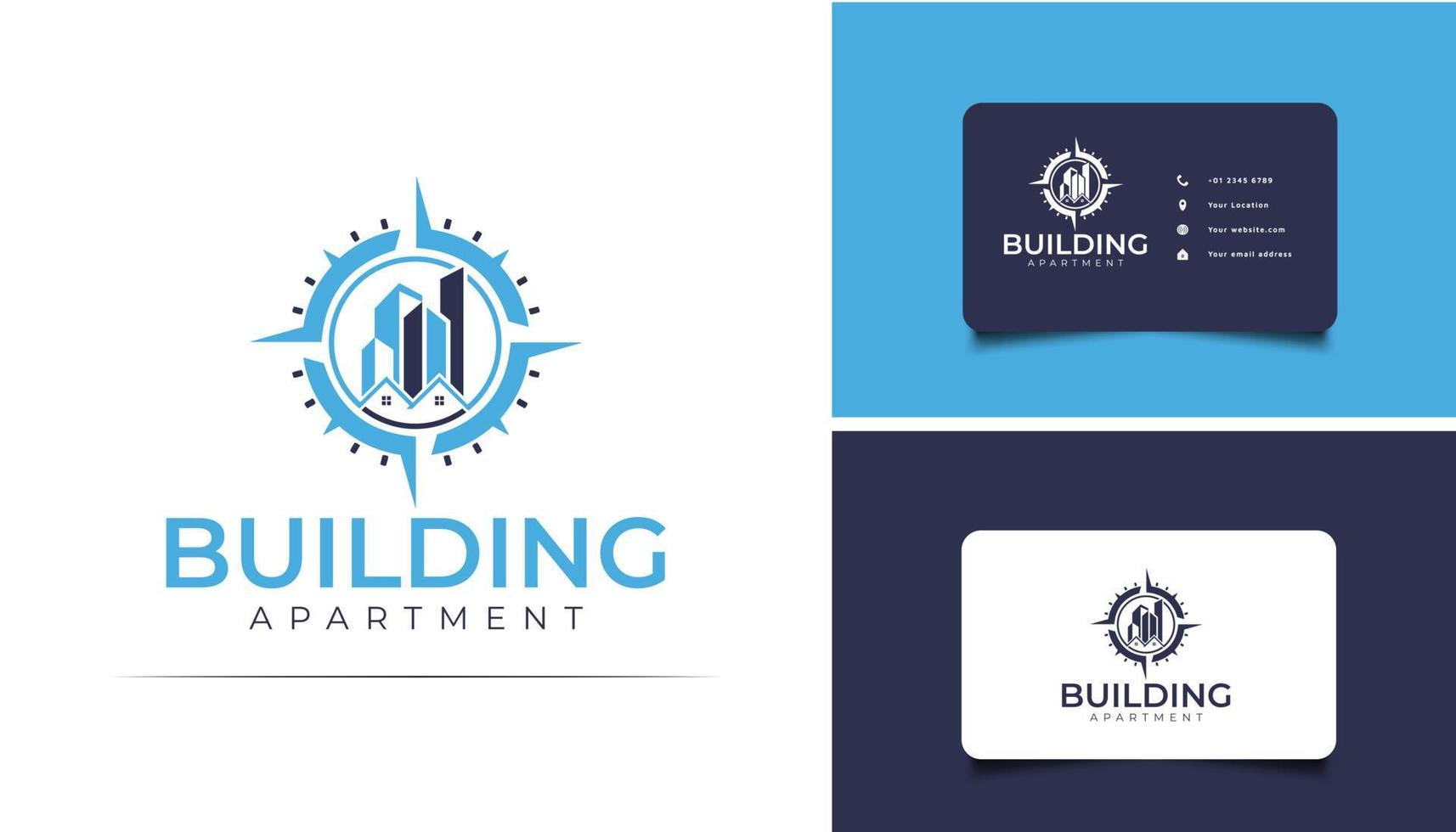 Abstract and Minimalist Real Estate Logo Design. Construction, Architecture or Building Logo vector