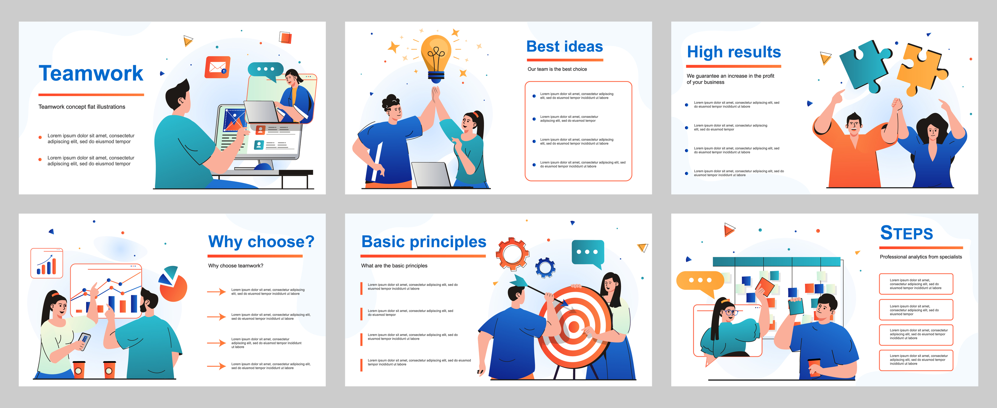 Teamwork concept for presentation slide template People work together
