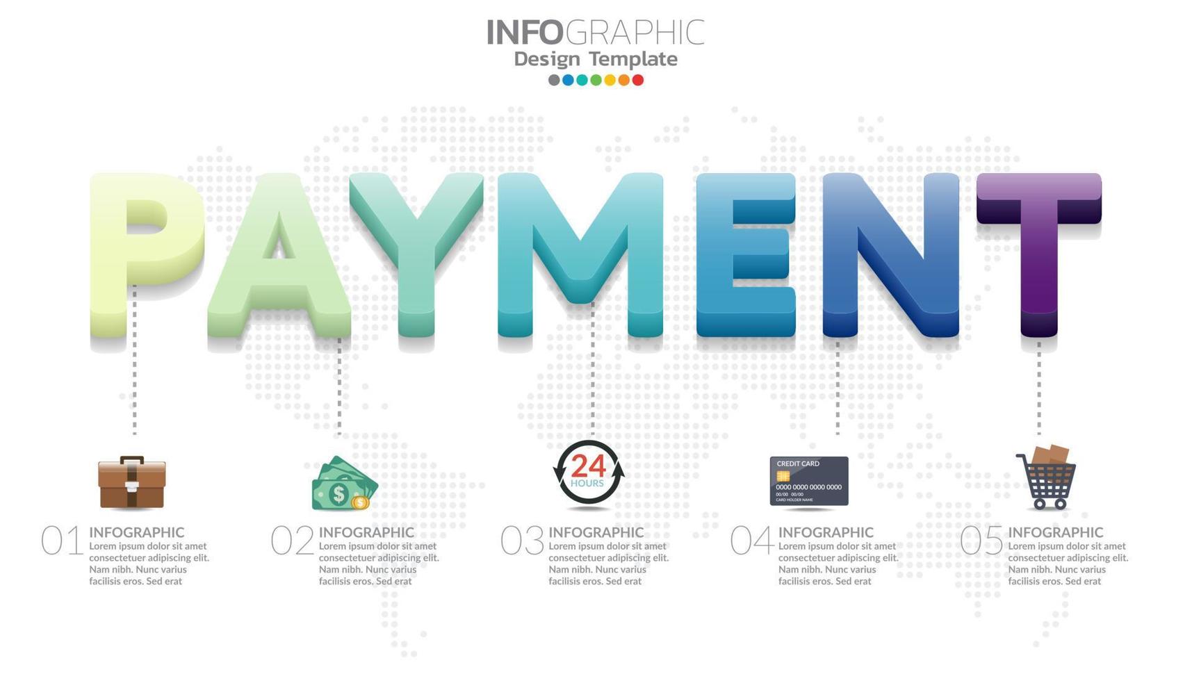 E-payment Infographic template design with 8 options vector
