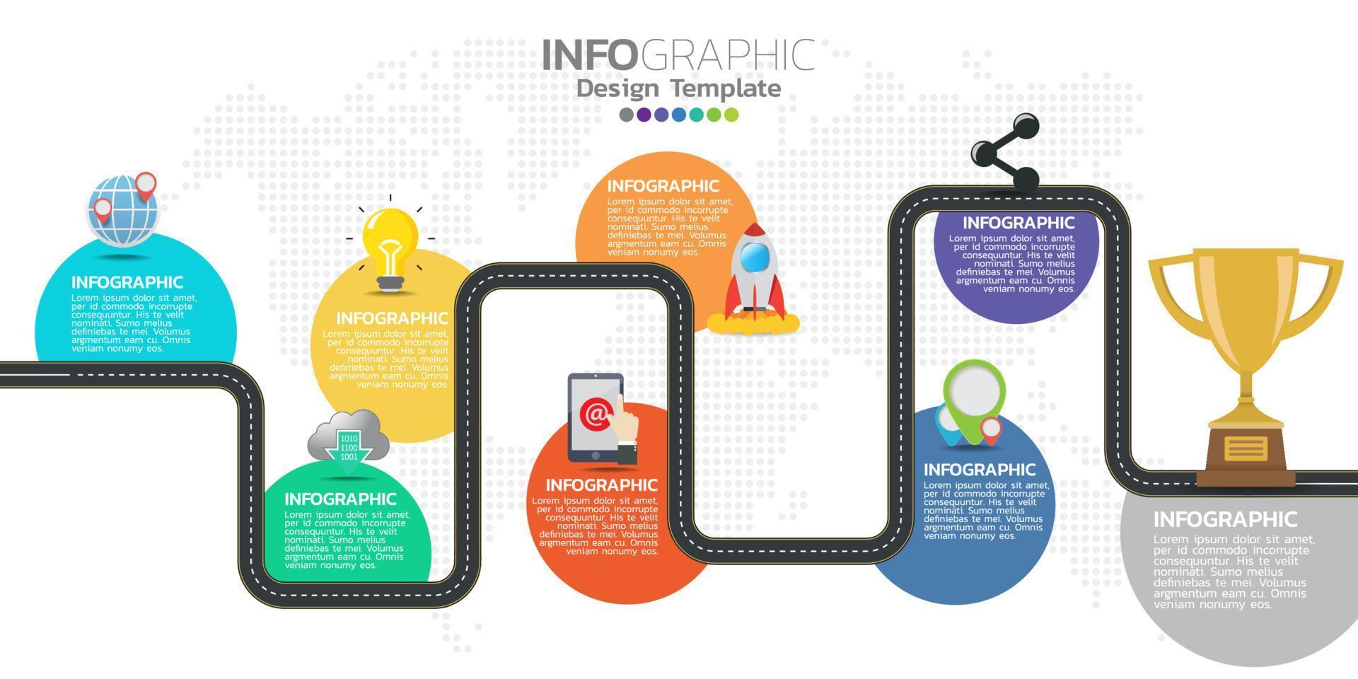 Diseño de plantilla de infografía empresarial con opciones. vector