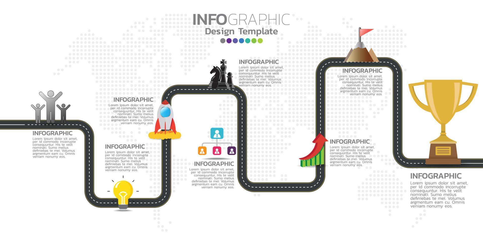 Business infographic template design with options vector