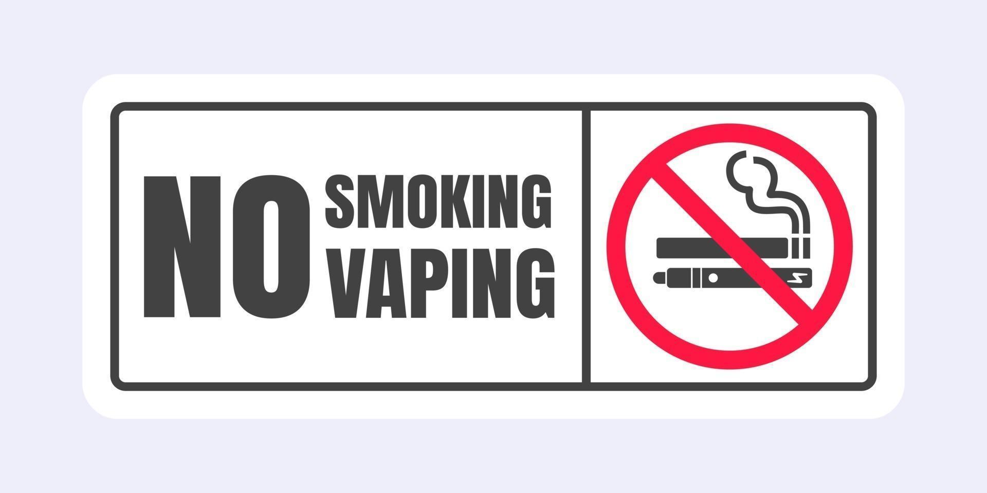 No smoking no vaping sign. Forbidden sign icon isolated on white background vector illustration.
