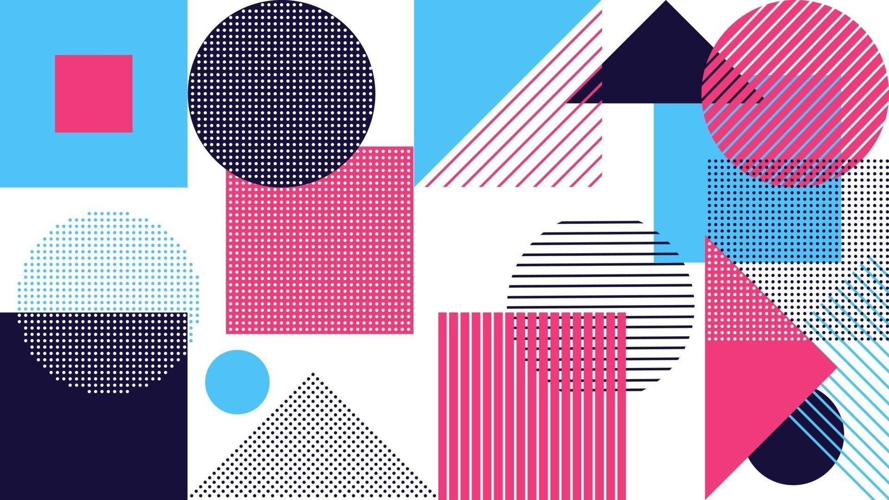 Geometric abstract  colorful in Memphis style line pattern or background vector