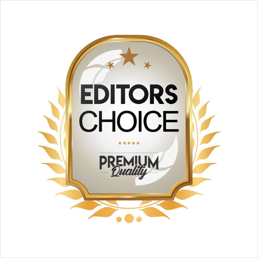 Golden editors choice badge on white background vector