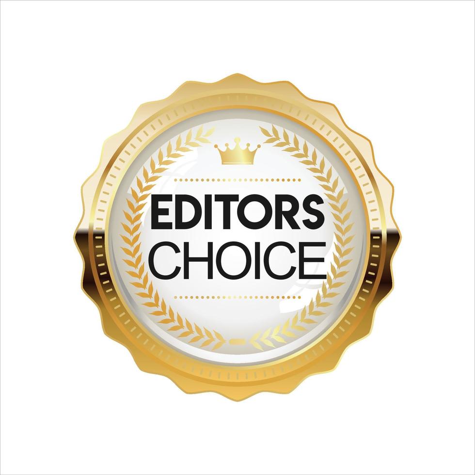 Golden editors choice badge on white background vector
