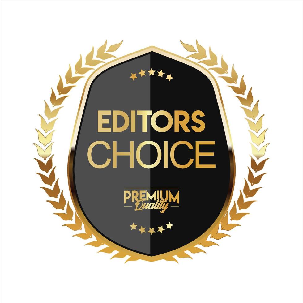 Golden editors choice badge on white background vector