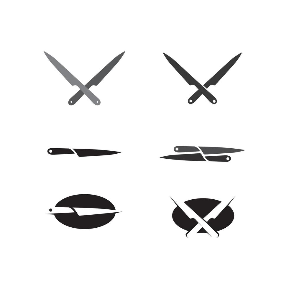 knife and Chef kitchen icon vector Cutlery Kitchen utensils symbol for cooking design