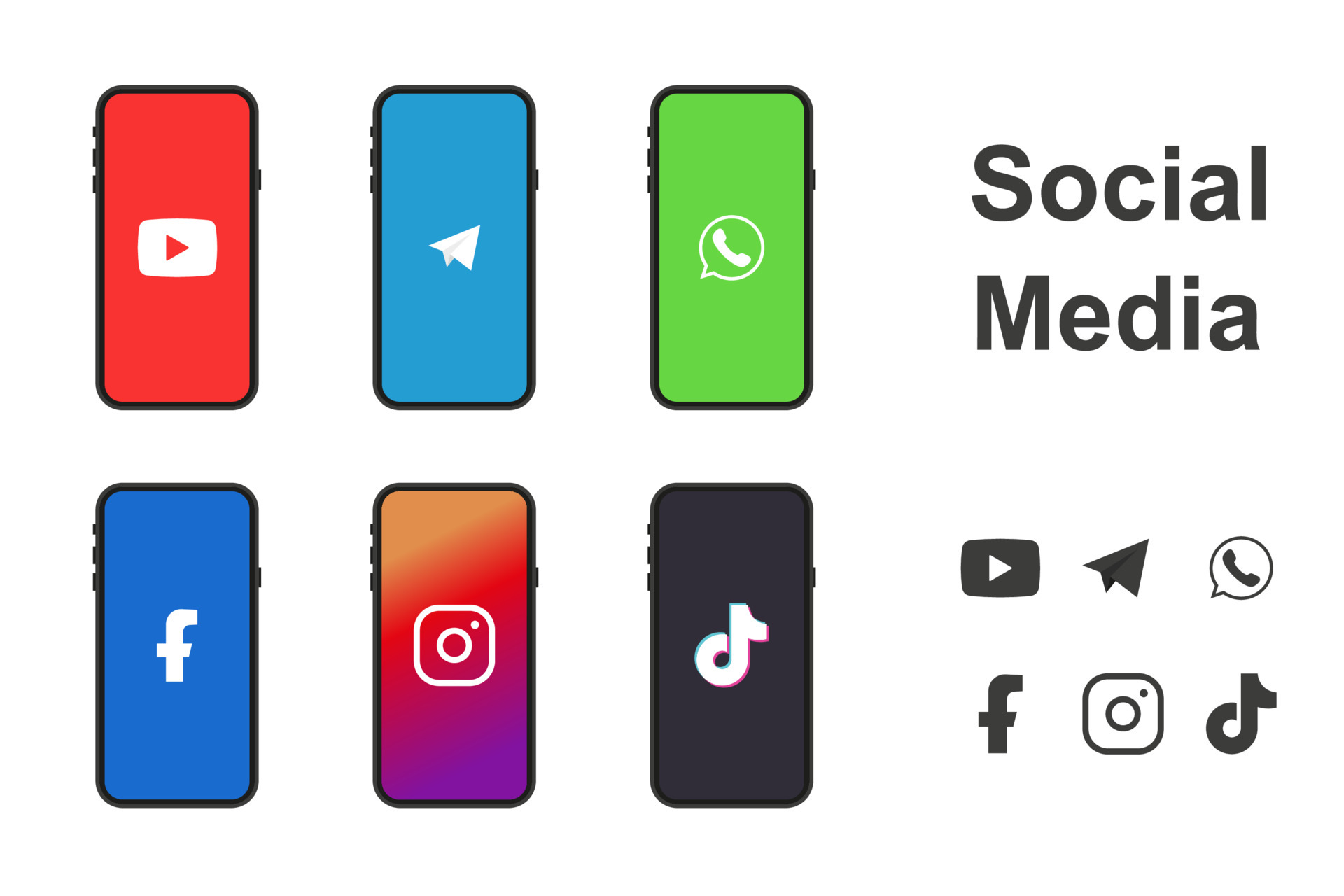 YouTube, Telegram, Whatsapp, Facebook, Insatgram, TikTok. Social media