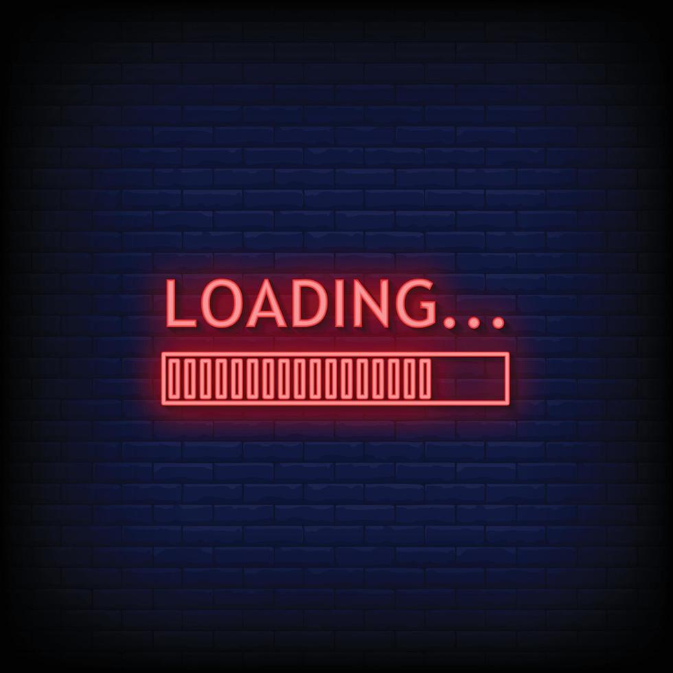 Loading Neon Signs Style Text Vector