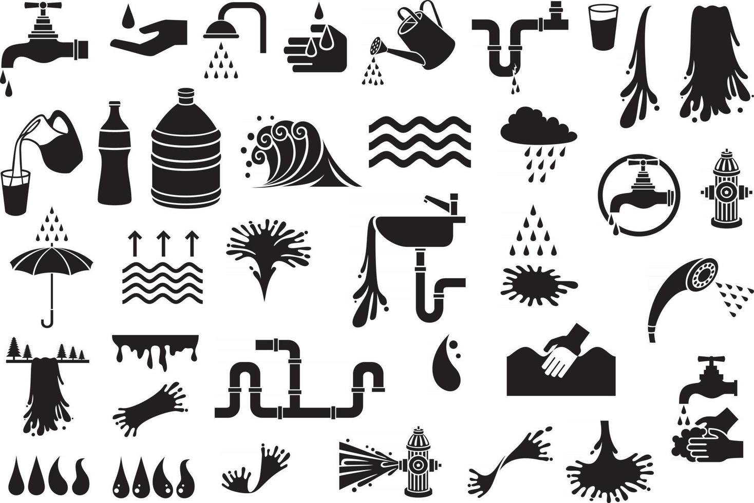 conjunto de vectores de iconos de agua