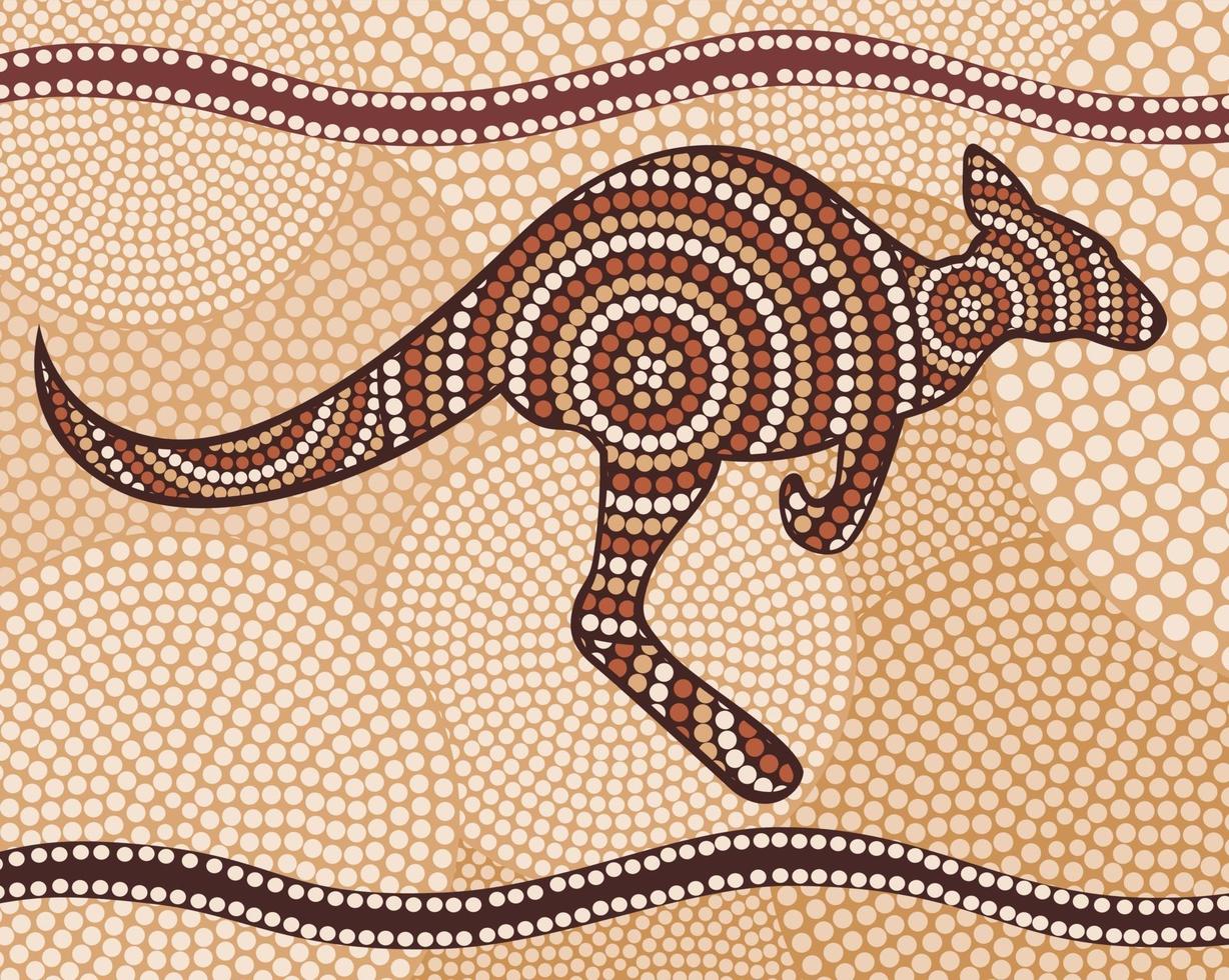 pintura al estilo aborigen vector