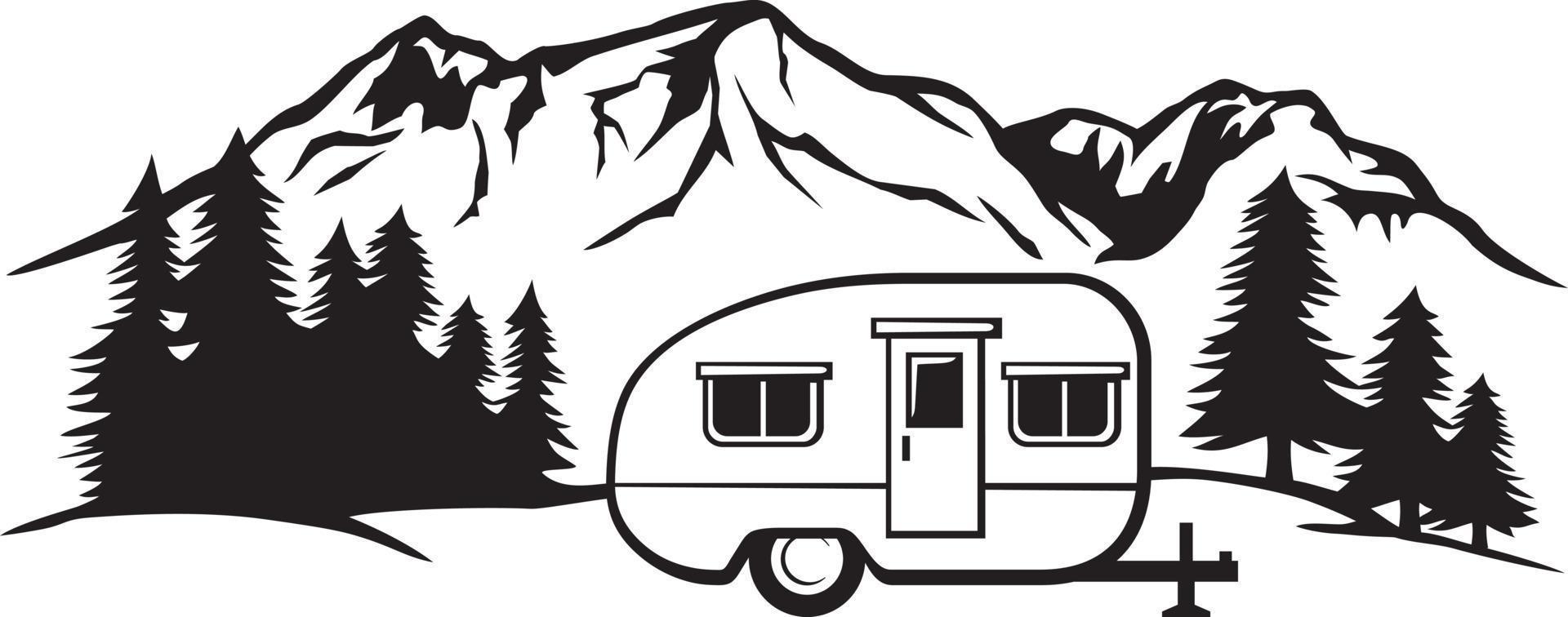 Camping in Mountains vector