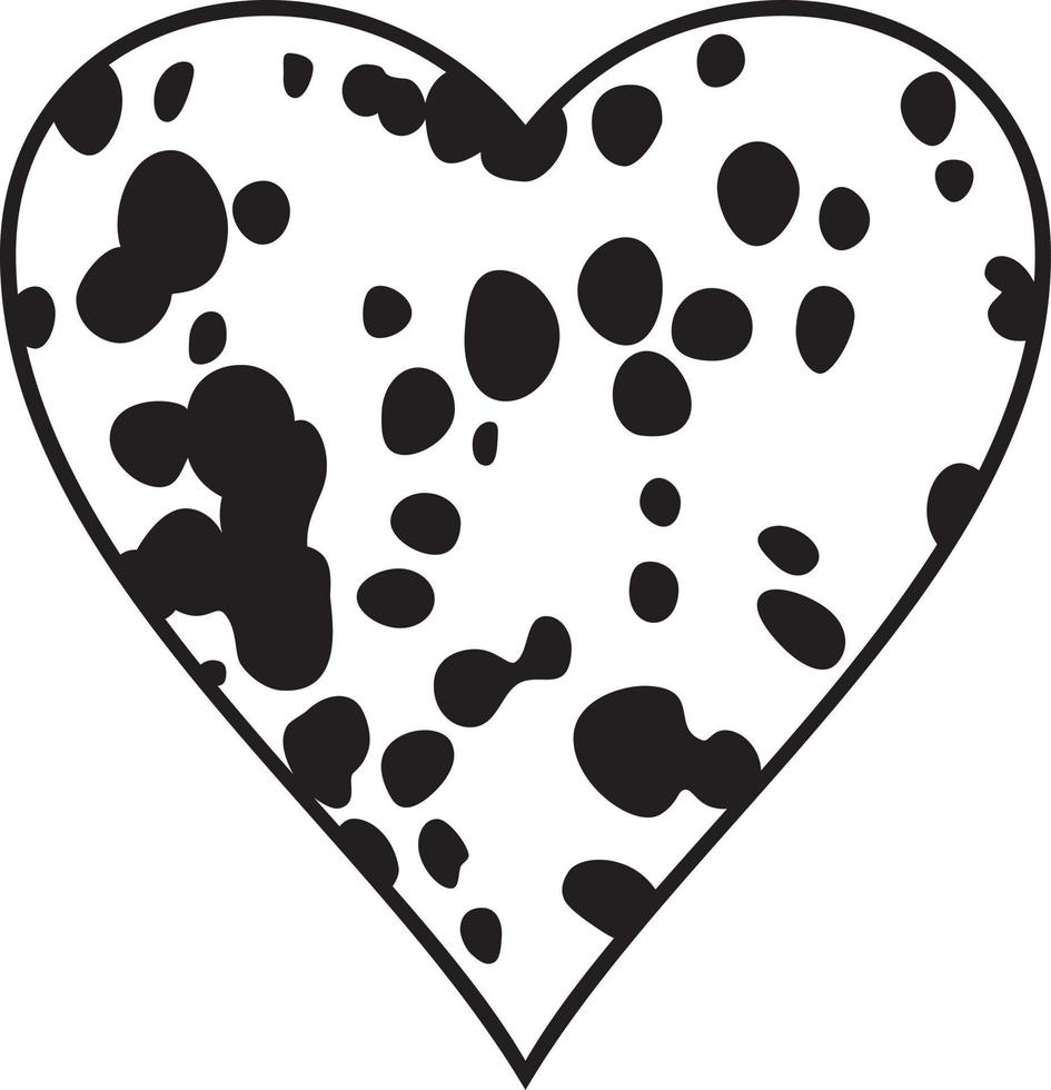 Dalmatians Spots Heart vector
