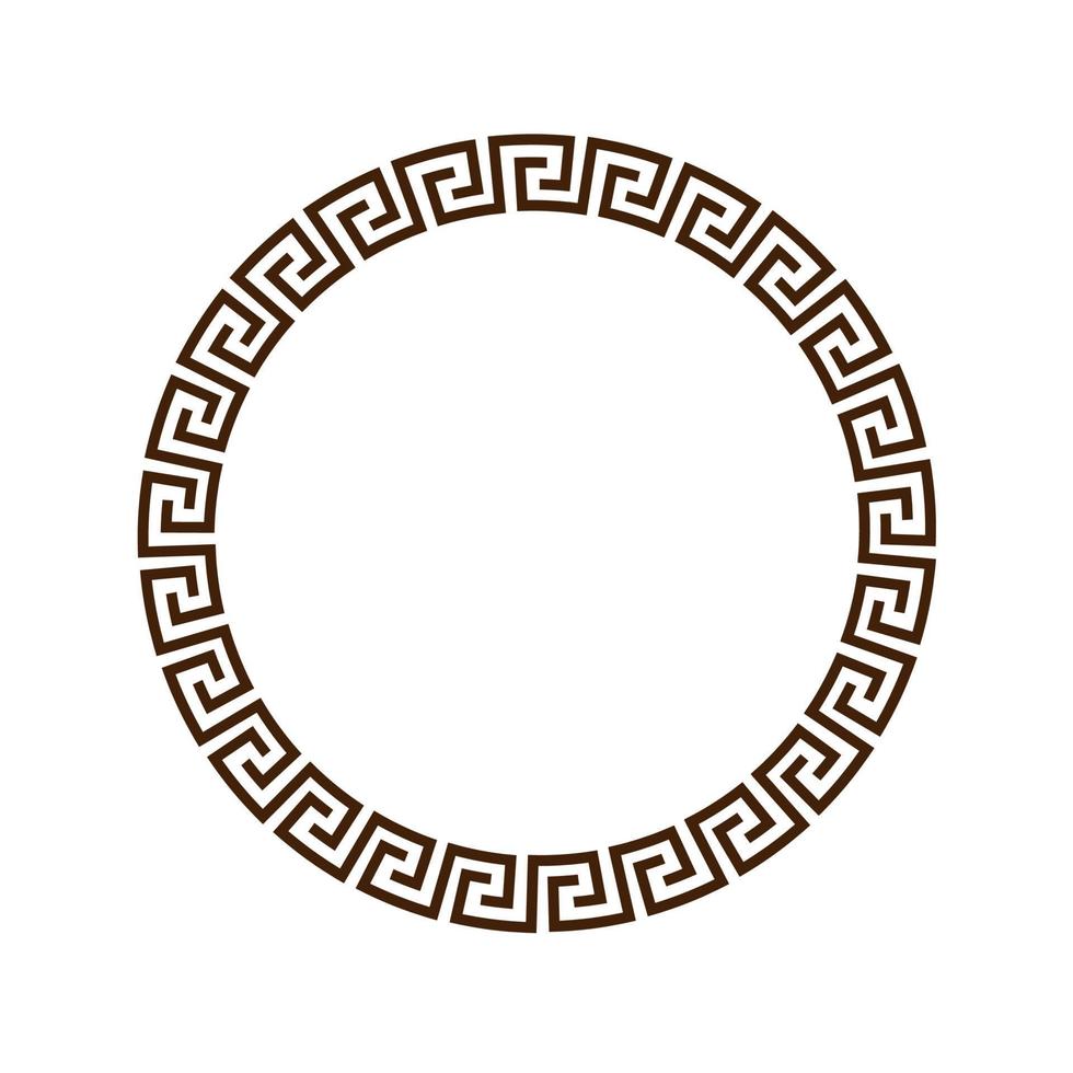 Greek round decorative frame for design vector