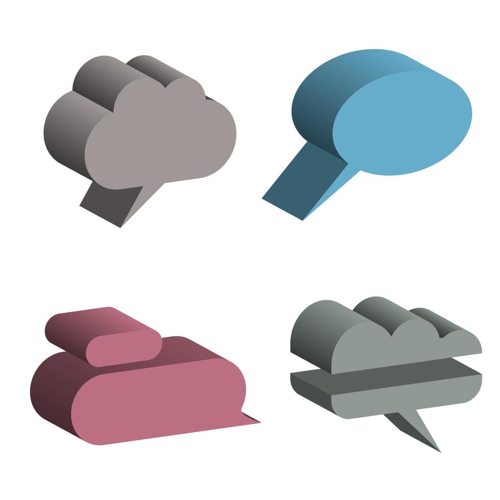 3D Speech Bubbles vector