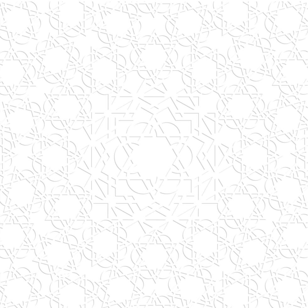 3d white arabic pattern vector