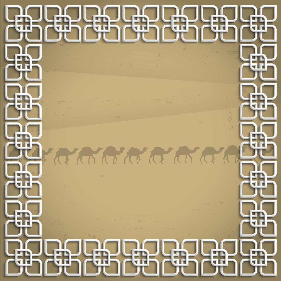 3d frame in arabic style vector