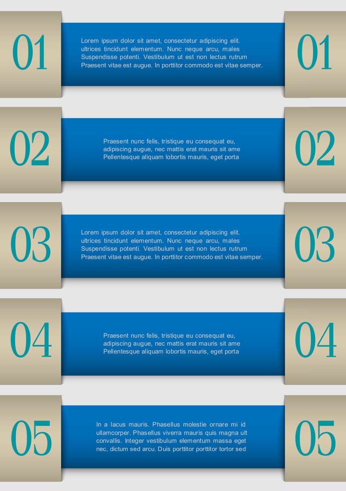 Blue paper numbered banners vector