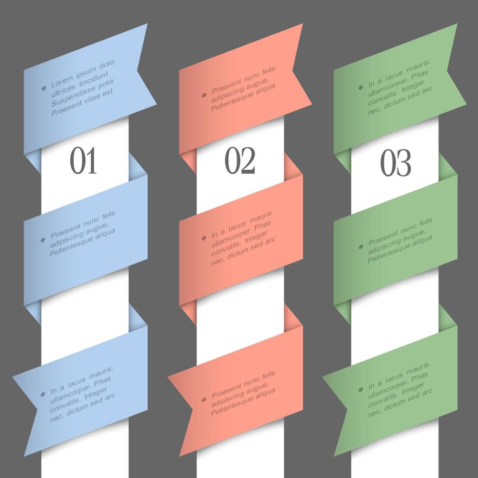 pancartas verticales numeradas en papel vector