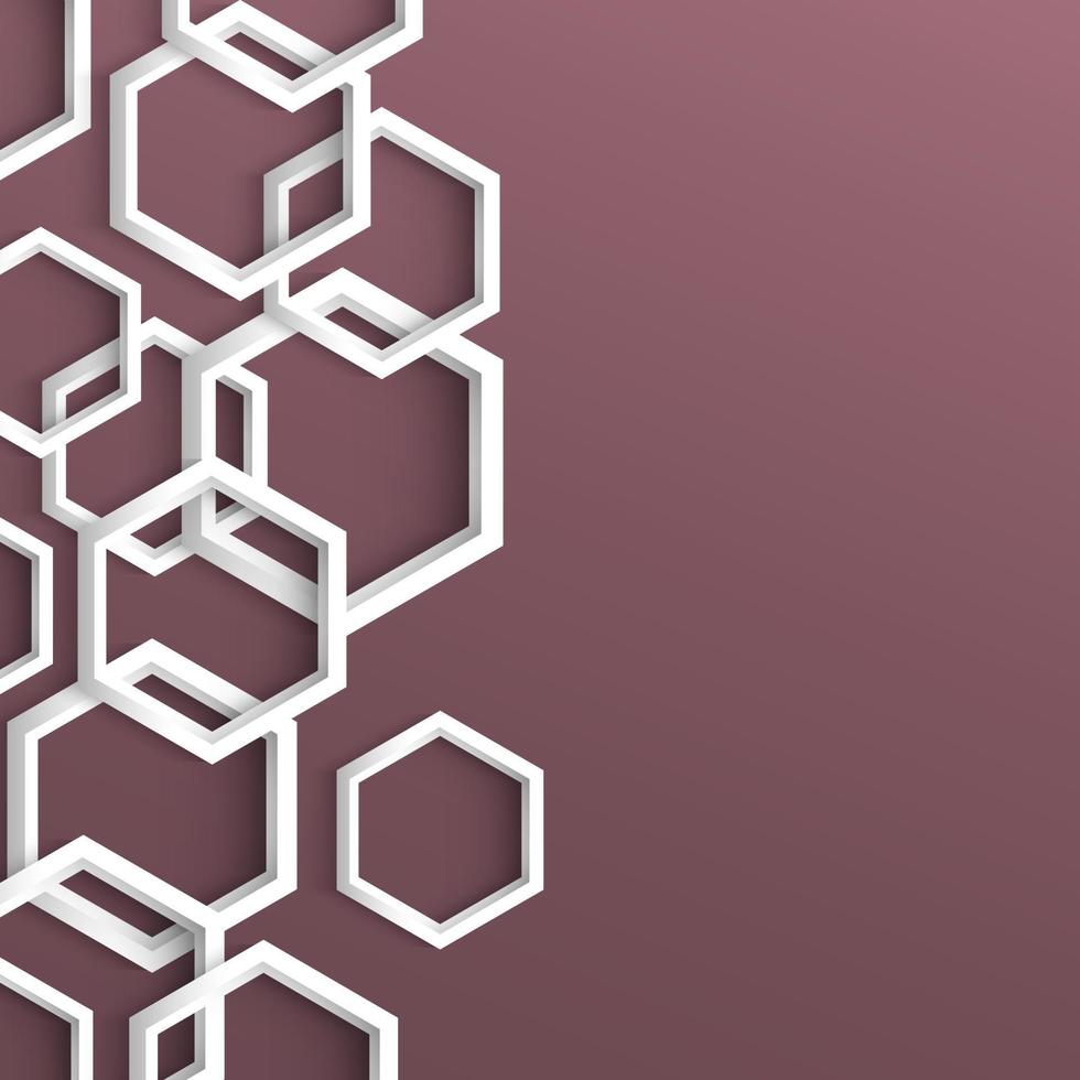3d stylish geometric background with hexagons vector