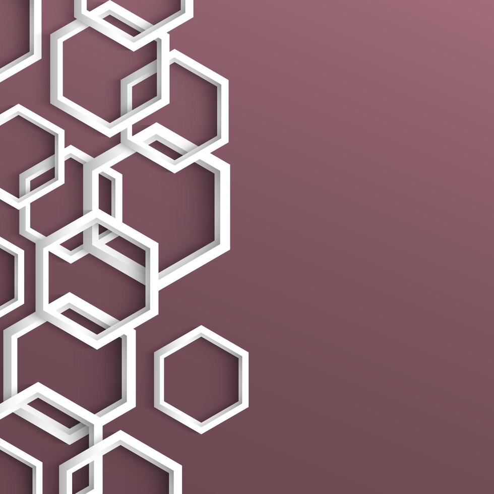 3d stylish geometric background with hexagons vector