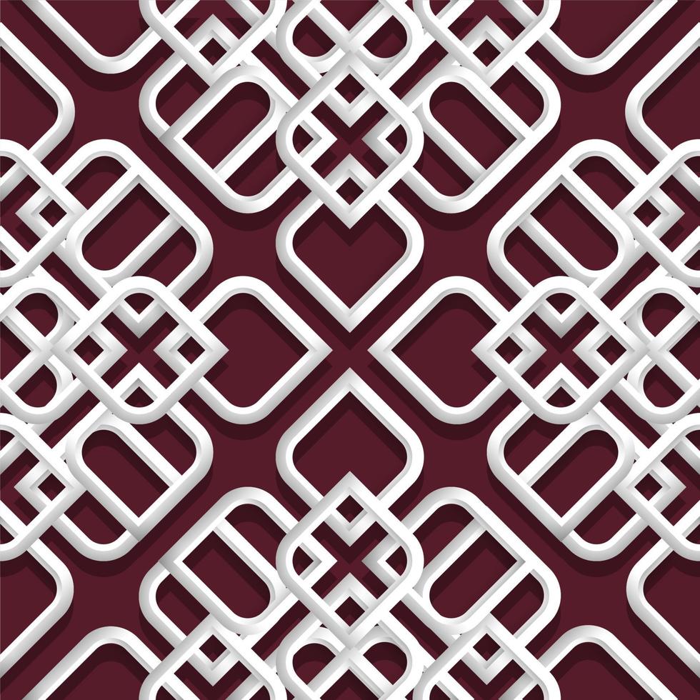 3d white ornament in arabic style vector