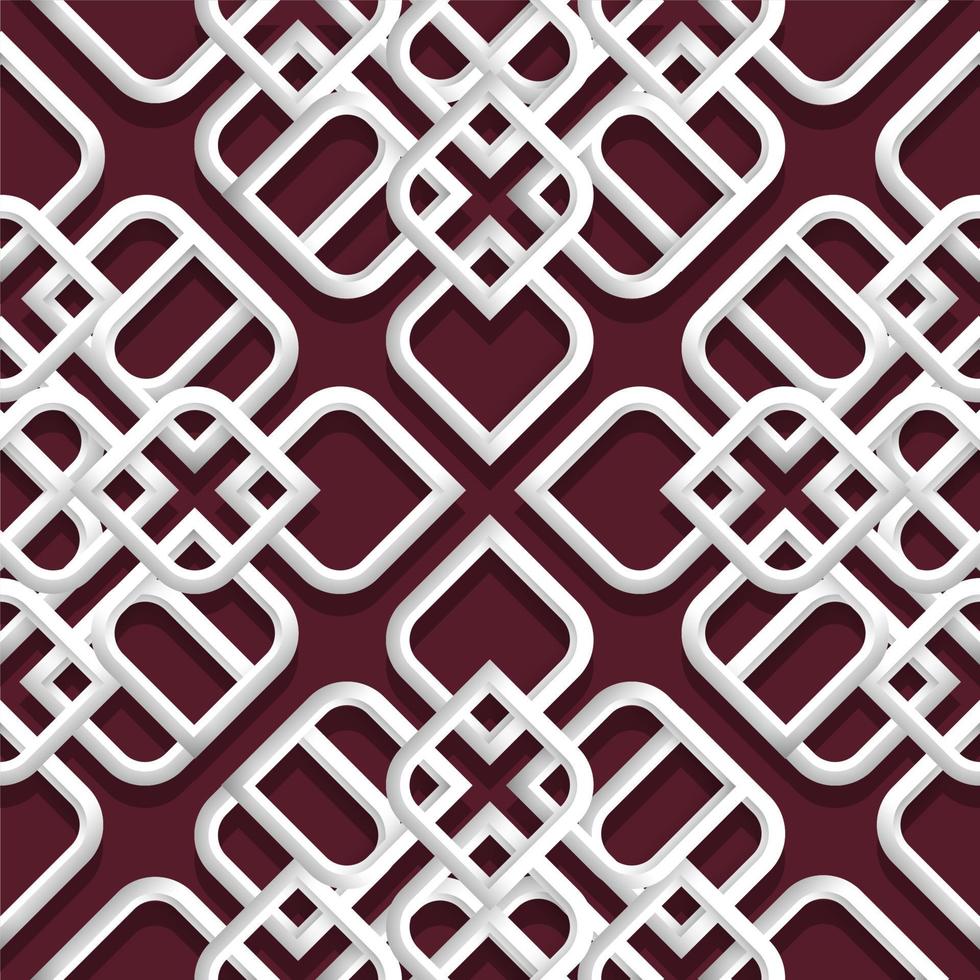 3d white ornament in arabic style vector