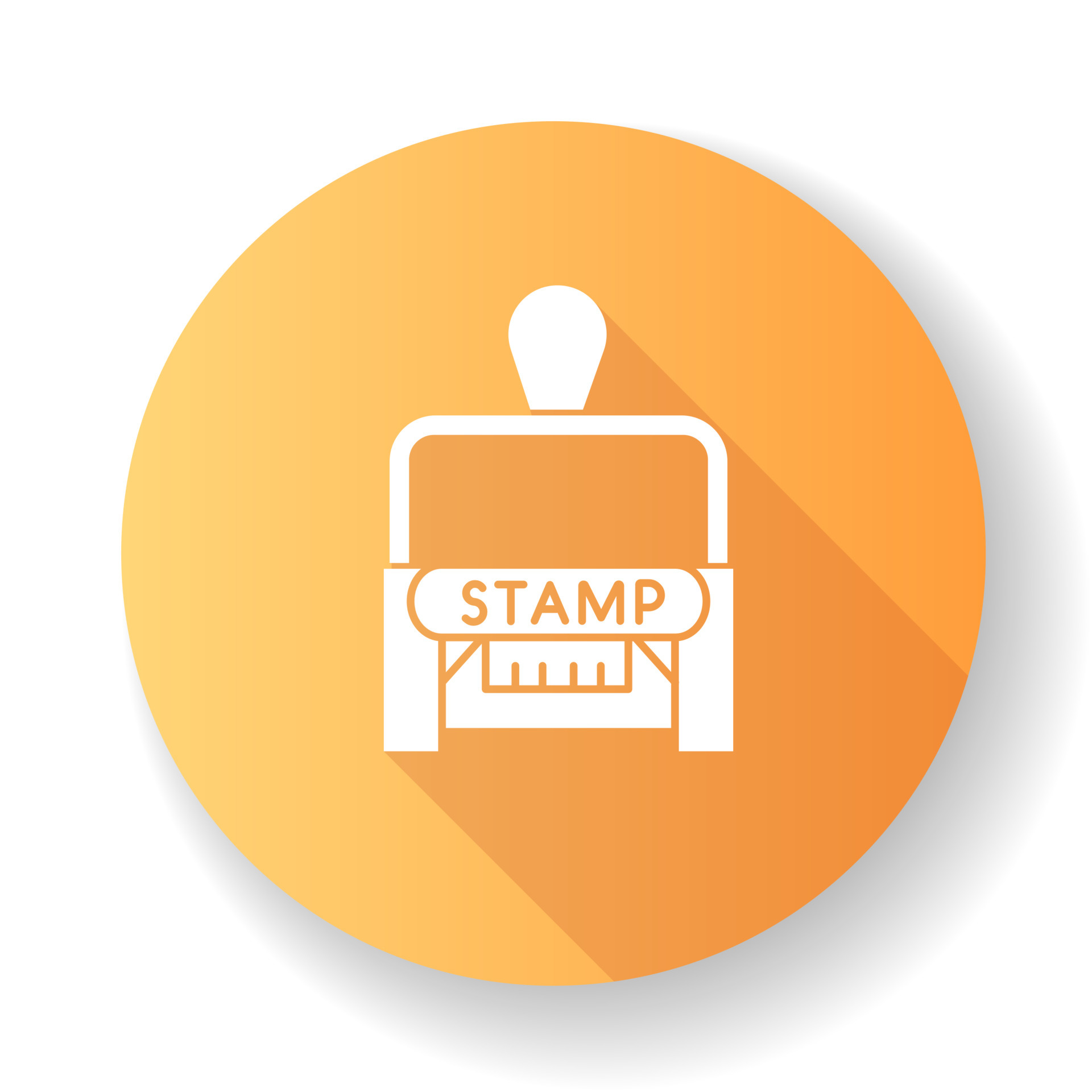 Stamp orange flat design long shadow glyph icon 3685439 Vector Art at