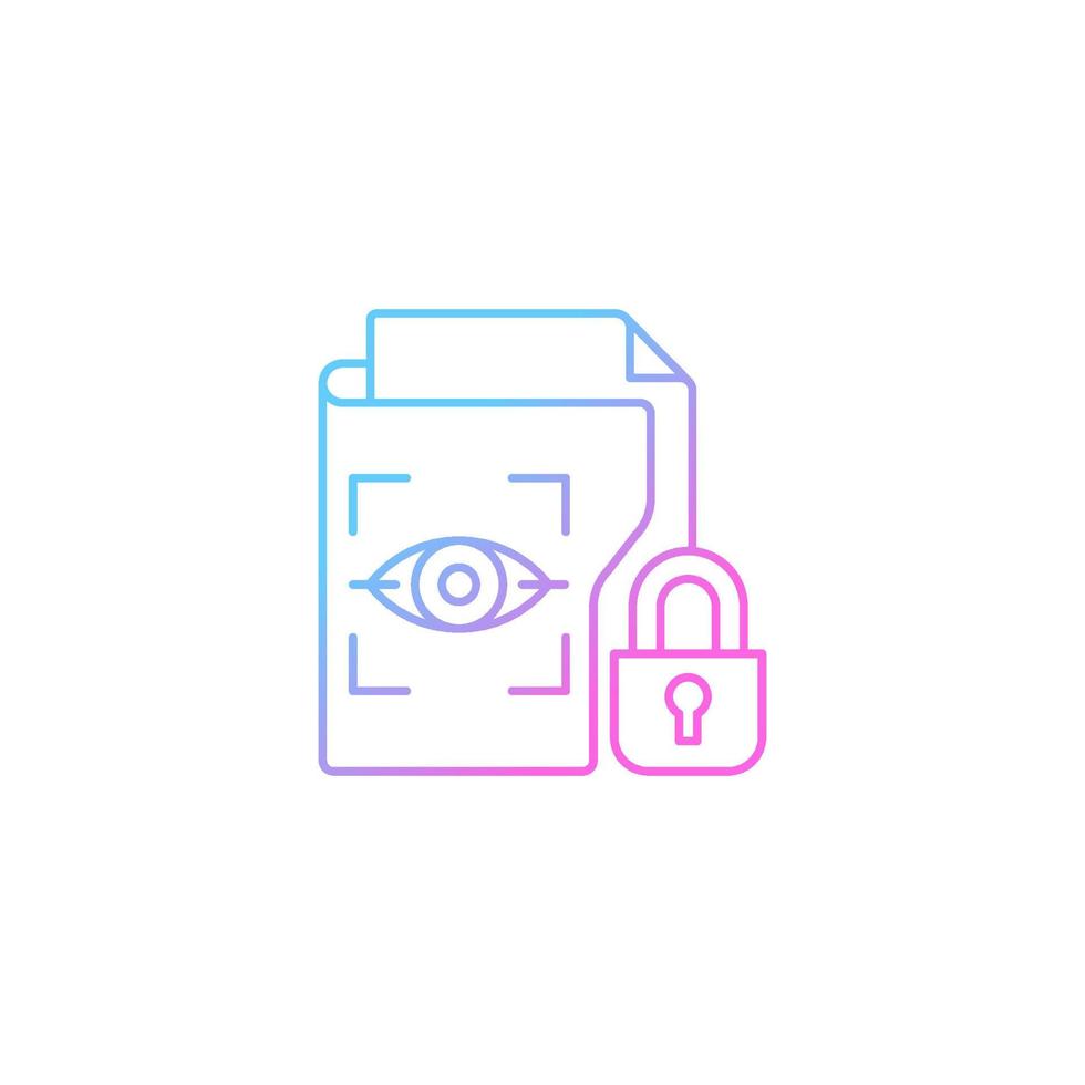 Protected biometric data gradient linear vector icon