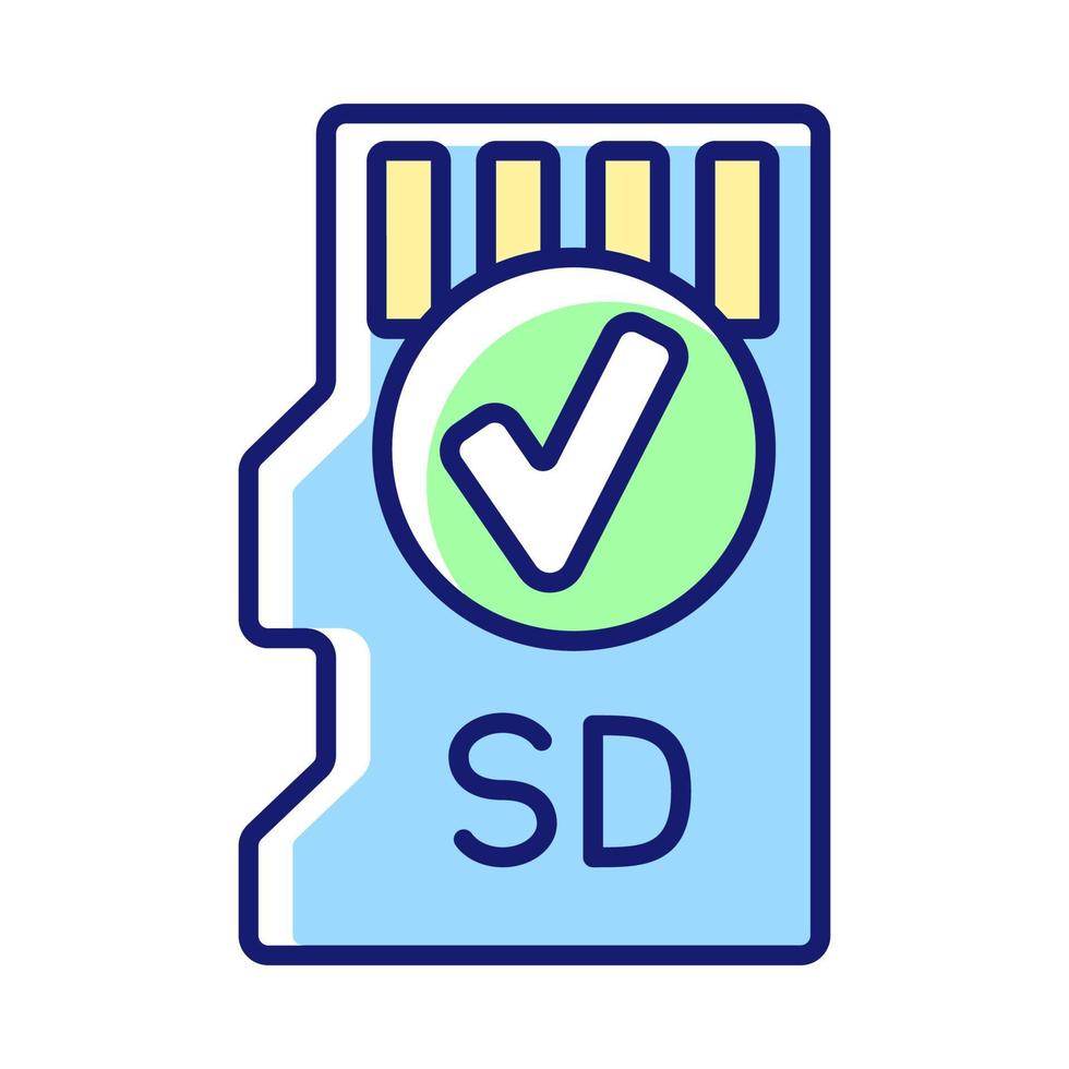 Includes memory card RGB color manual label icon vector