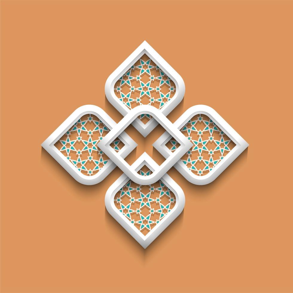 3d elegant pattern in arabic style vector