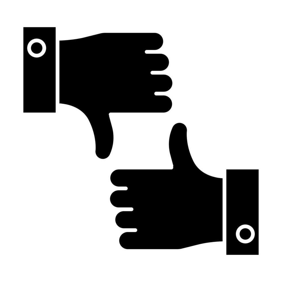 Like and dislike glyph icon vector