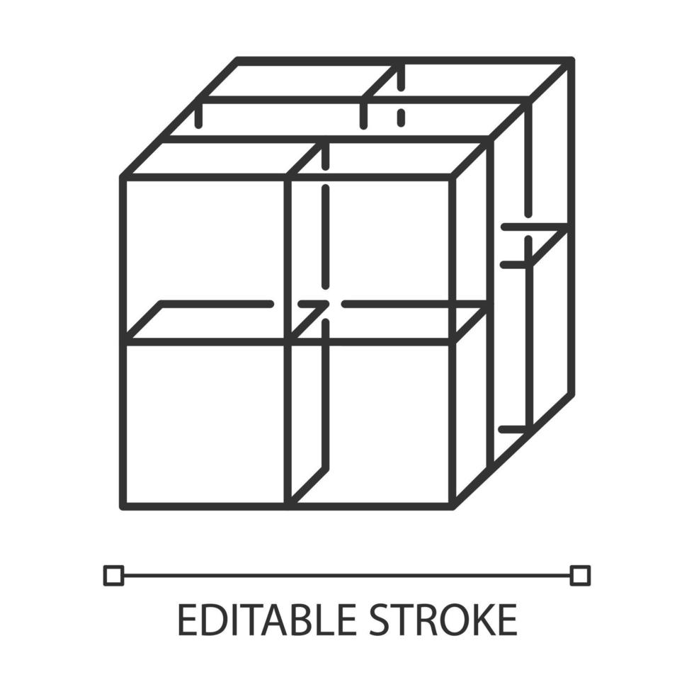 Cube linear icon vector