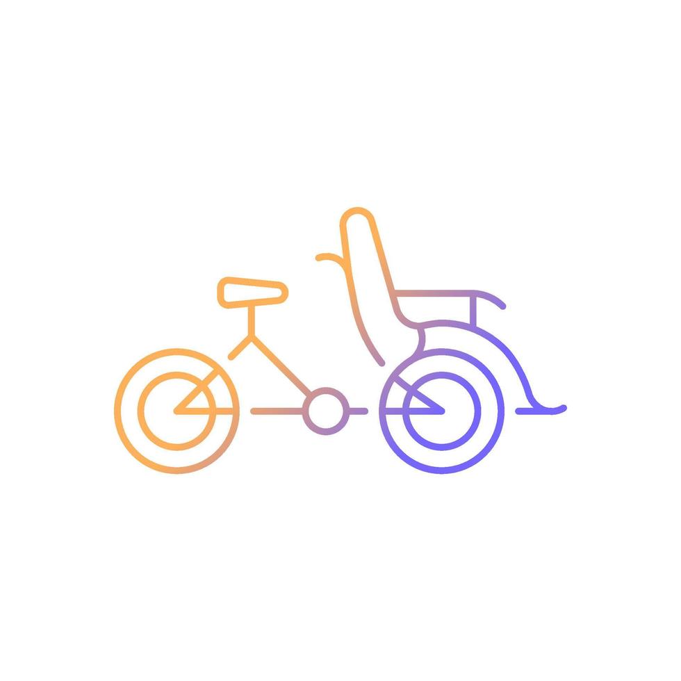 icono de vector lineal gradiente cyclo taxi