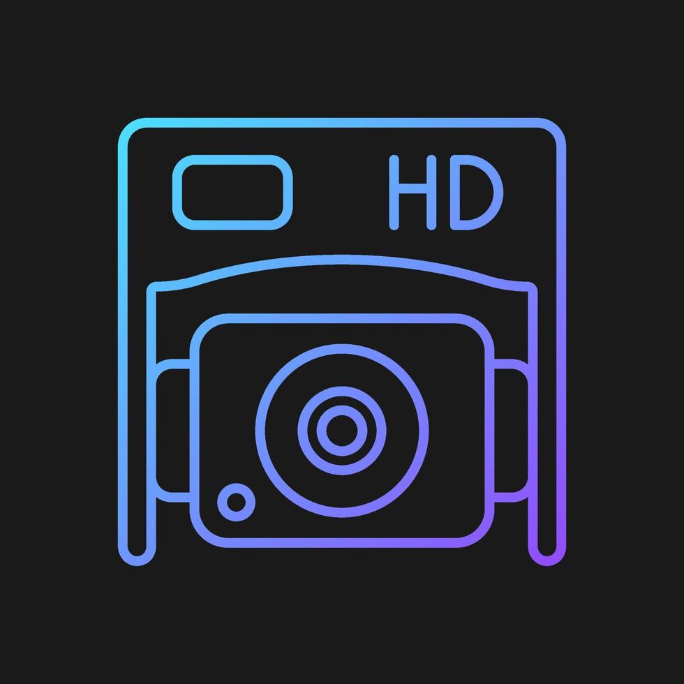 HD bottom camera gradient vector manual label icon for dark theme