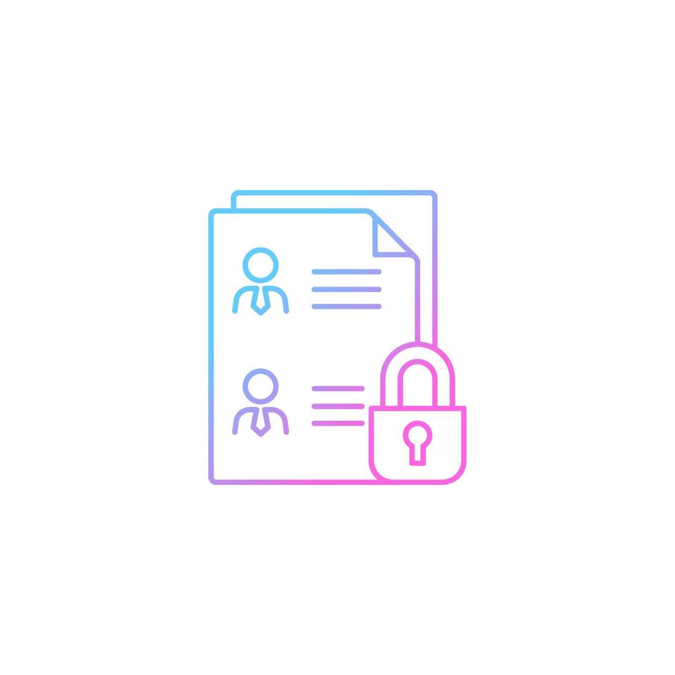 Employee data protection gradient linear vector icon
