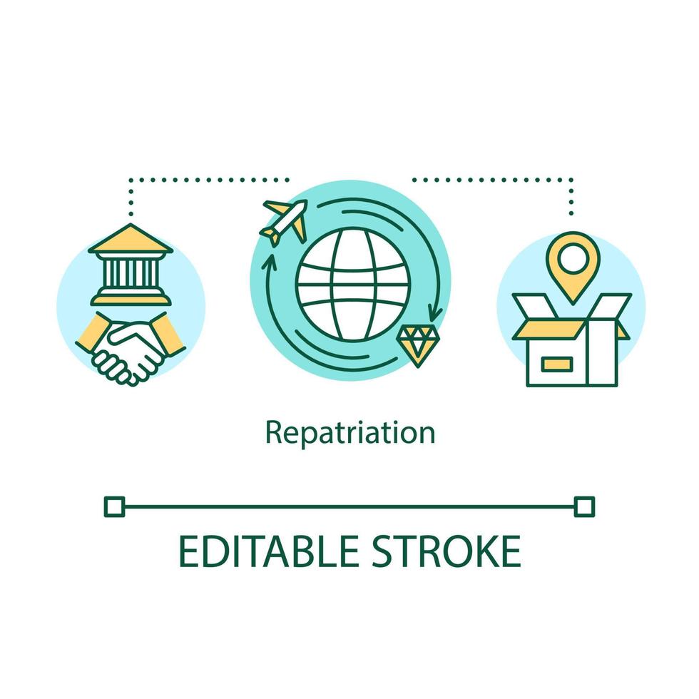 icono del concepto de repatriación vector