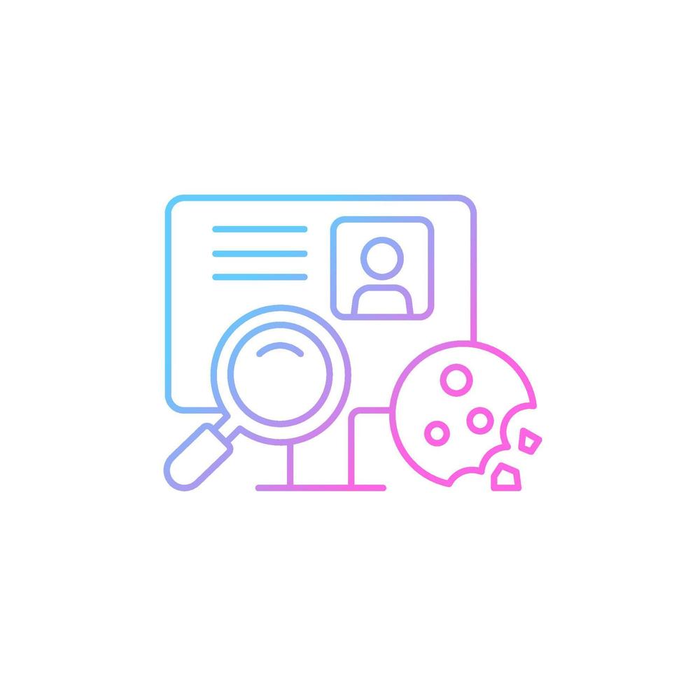 Cookie id gradient linear vector icon
