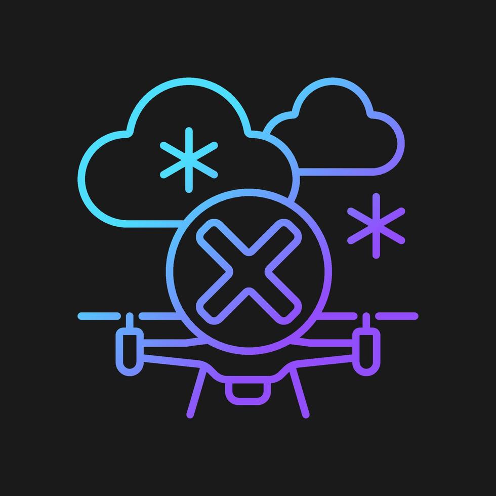 Dont fly when heavy snow gradient vector manual label icon for dark theme