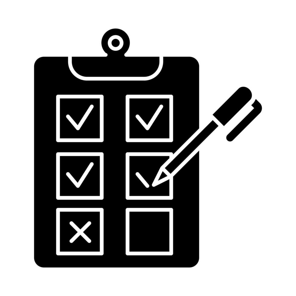 Written survey glyph icon vector