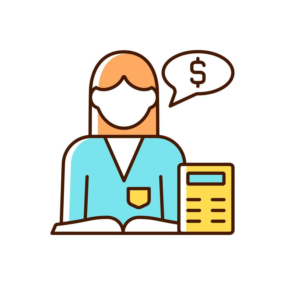 Accountant RGB color icon vector