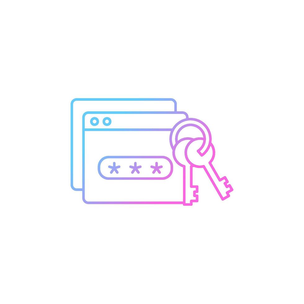 Password management gradient linear vector icon