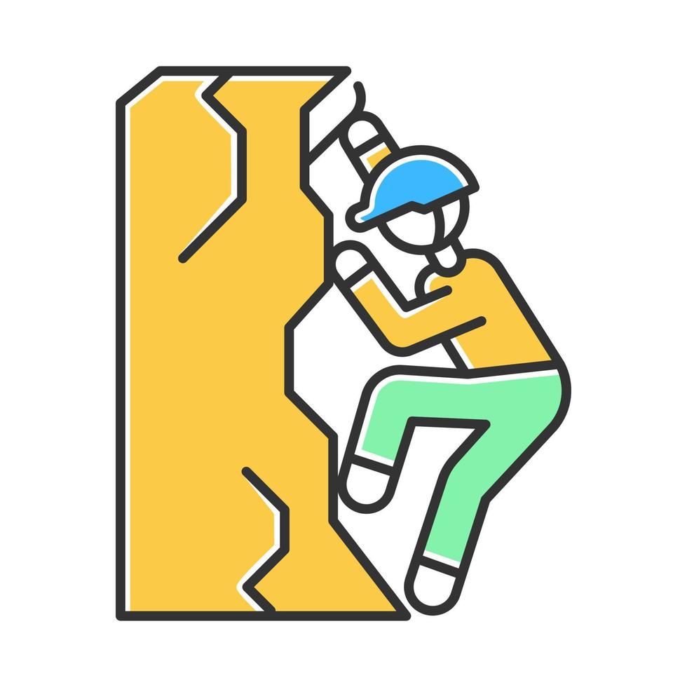 Ice climbing color icon vector