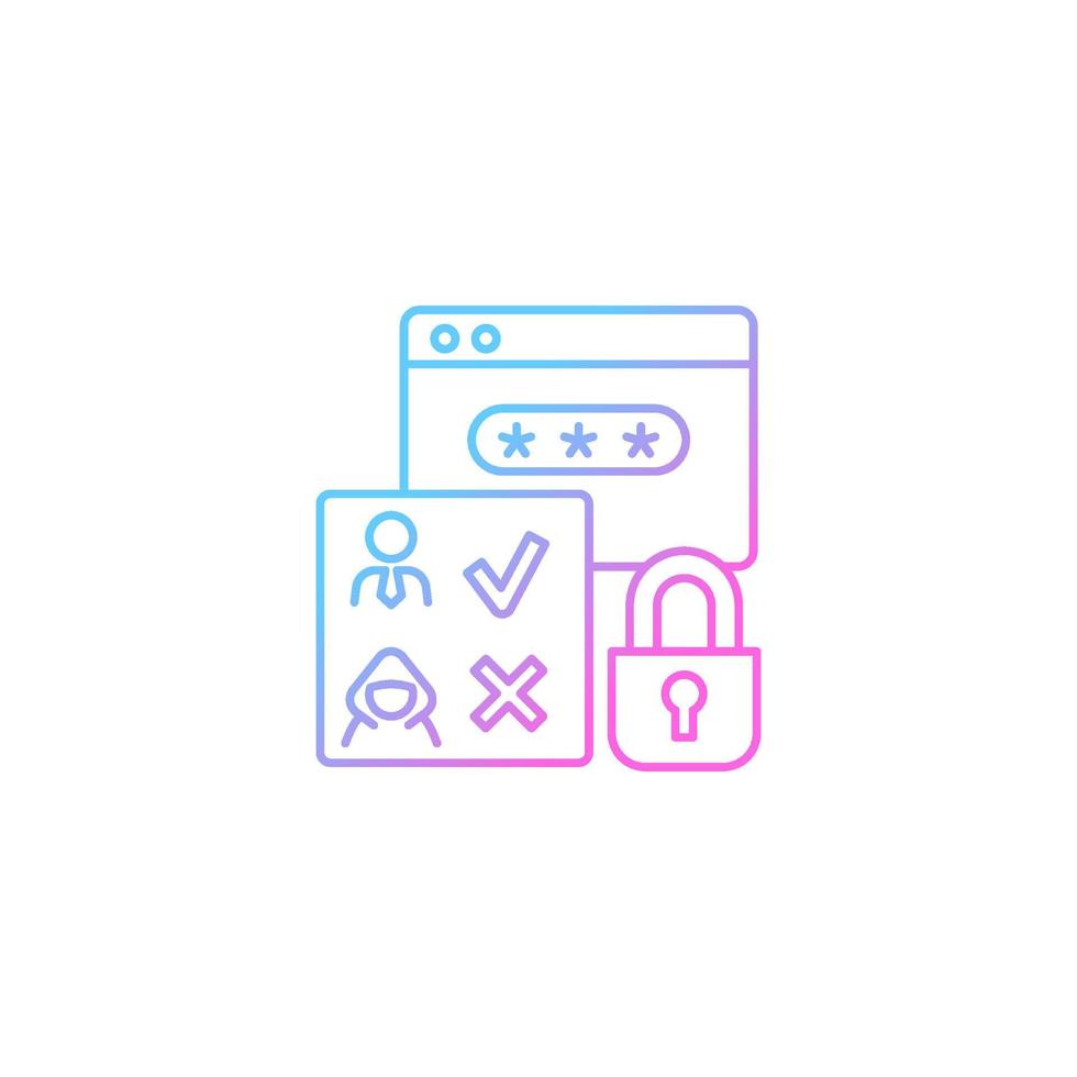 Access control gradient linear vector icon